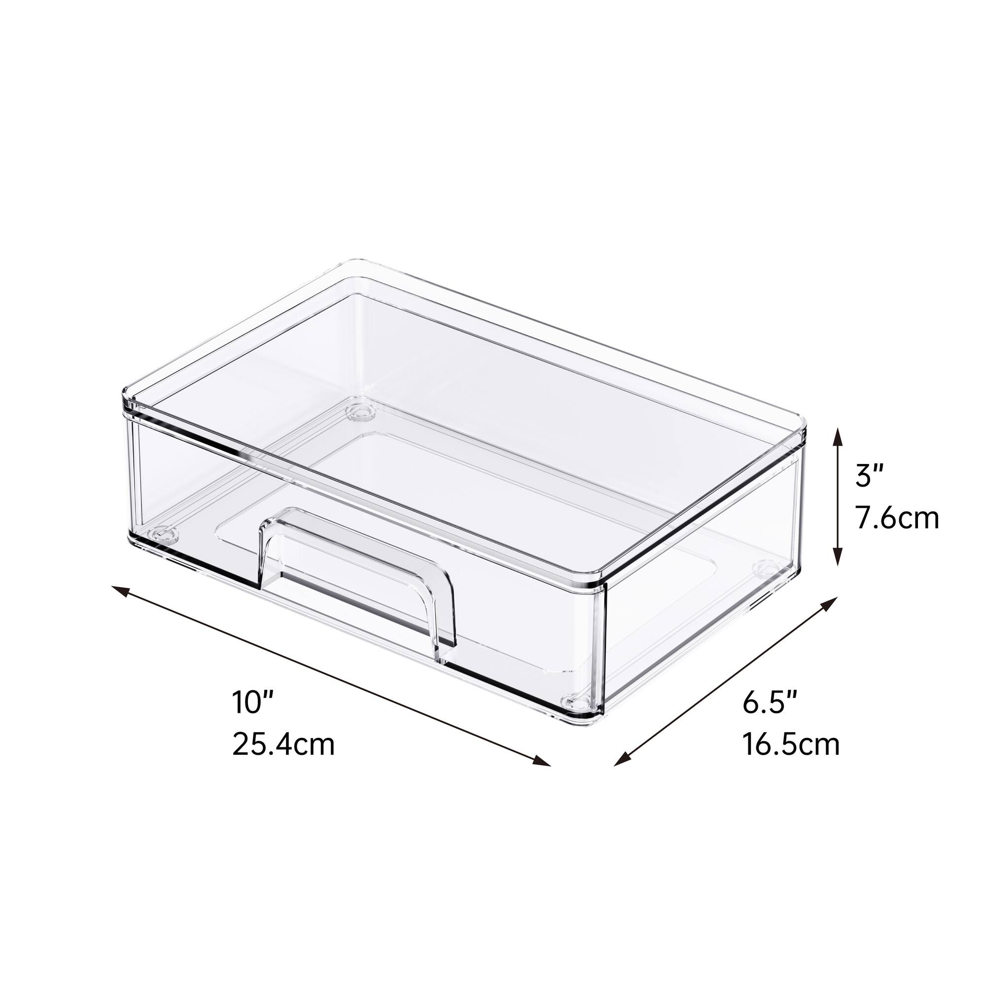 4 Pack: Small Clear Stacking Plastic Drawer by Simply Tidy®